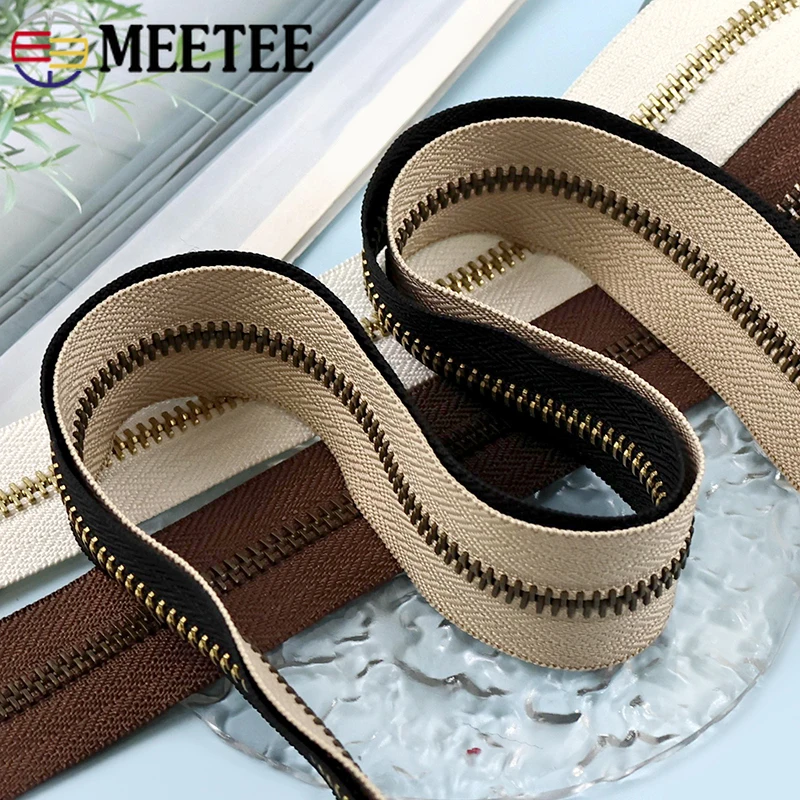

2-10M 5# Metal Zipper Tape for Sewing Garment Shoes Bags Decorative Zippers Luggage Clothes Zips Repair Kit DIY Tailor Accessory