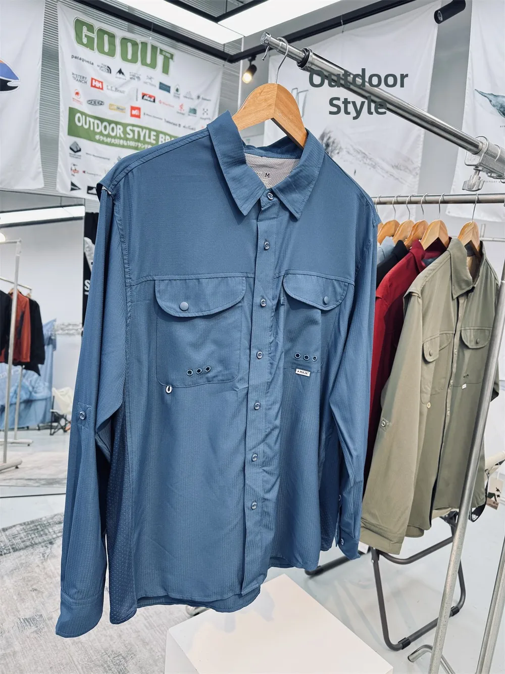 Lightweight Breathable Men's Outdoor Fishing Shirt Checkered Texture Wear Resistant Waterproof Polyurethane Elastic Fiber Lon...