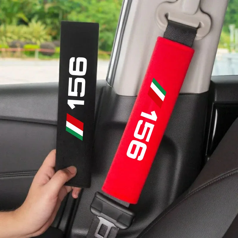 

2pcs Car Seat Belt Cover With Safety Belt Shoulder Pads Protector Cover Breathable For Alfa Romeo 156 Car Accessories