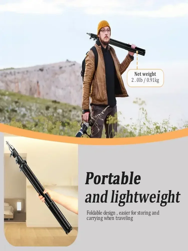 Selfie Statieven Met Clip Bluetooth Controller Aluminium Lichtstatief Voor Telefoon Stand Mount Digitale Camera Statief 200/170/150/100cm - afbeelding 2