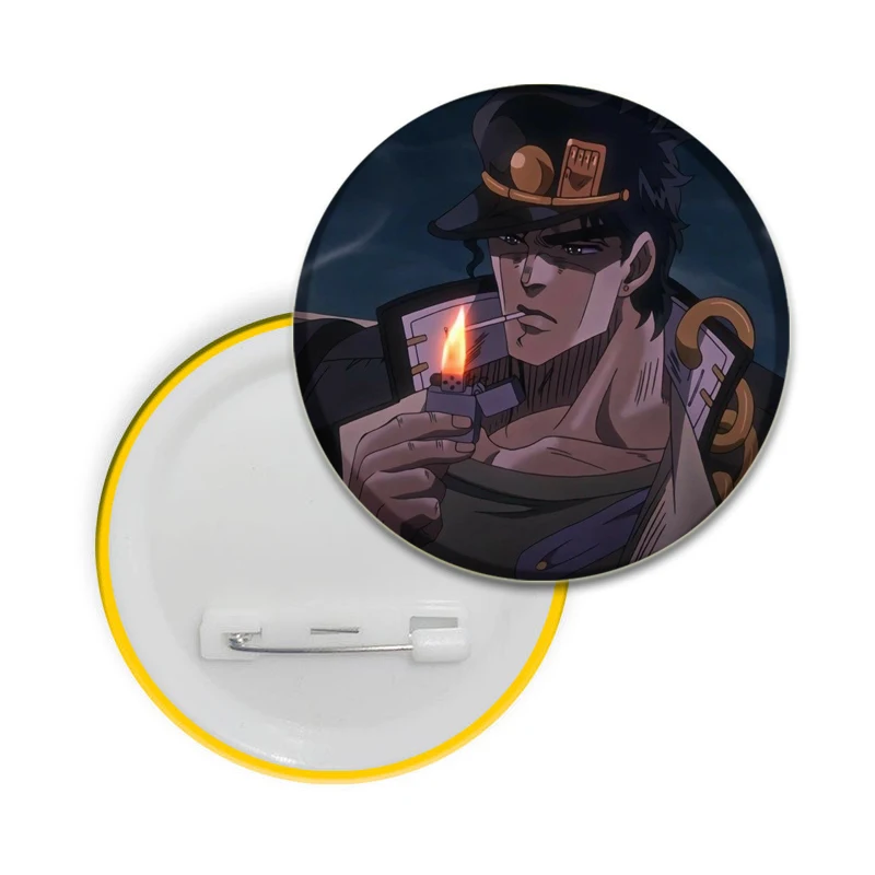 32/44/58mm JoJo Bizarre Adventure Anime Pins Brooch DIY Buttons Snap-in Craft for Bag and Clothes Decoration