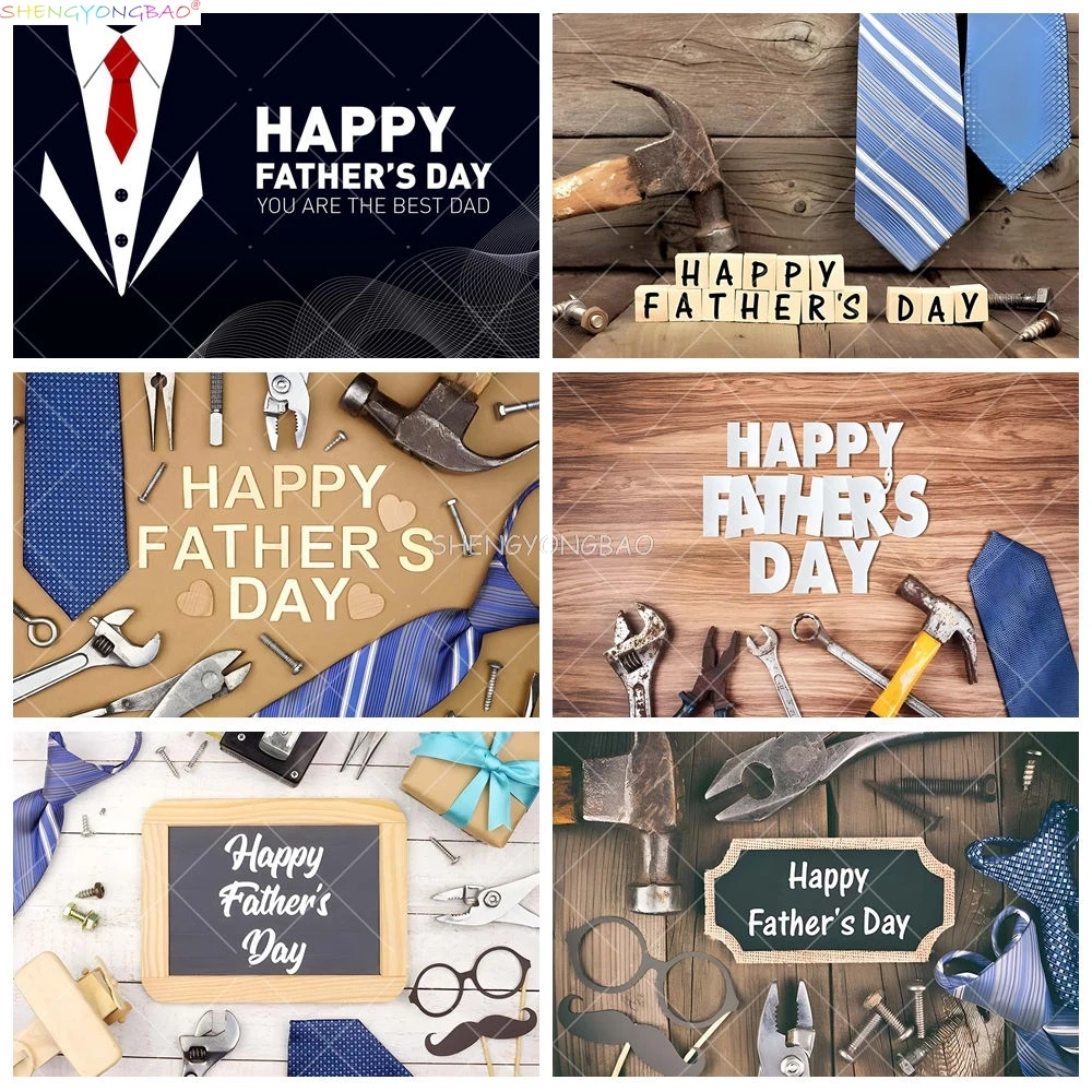Happy Father's Day Background Gentleman Black Suit Tie Photography Backdrop Evening Party Portrait Photo Shooting Props AT-11
