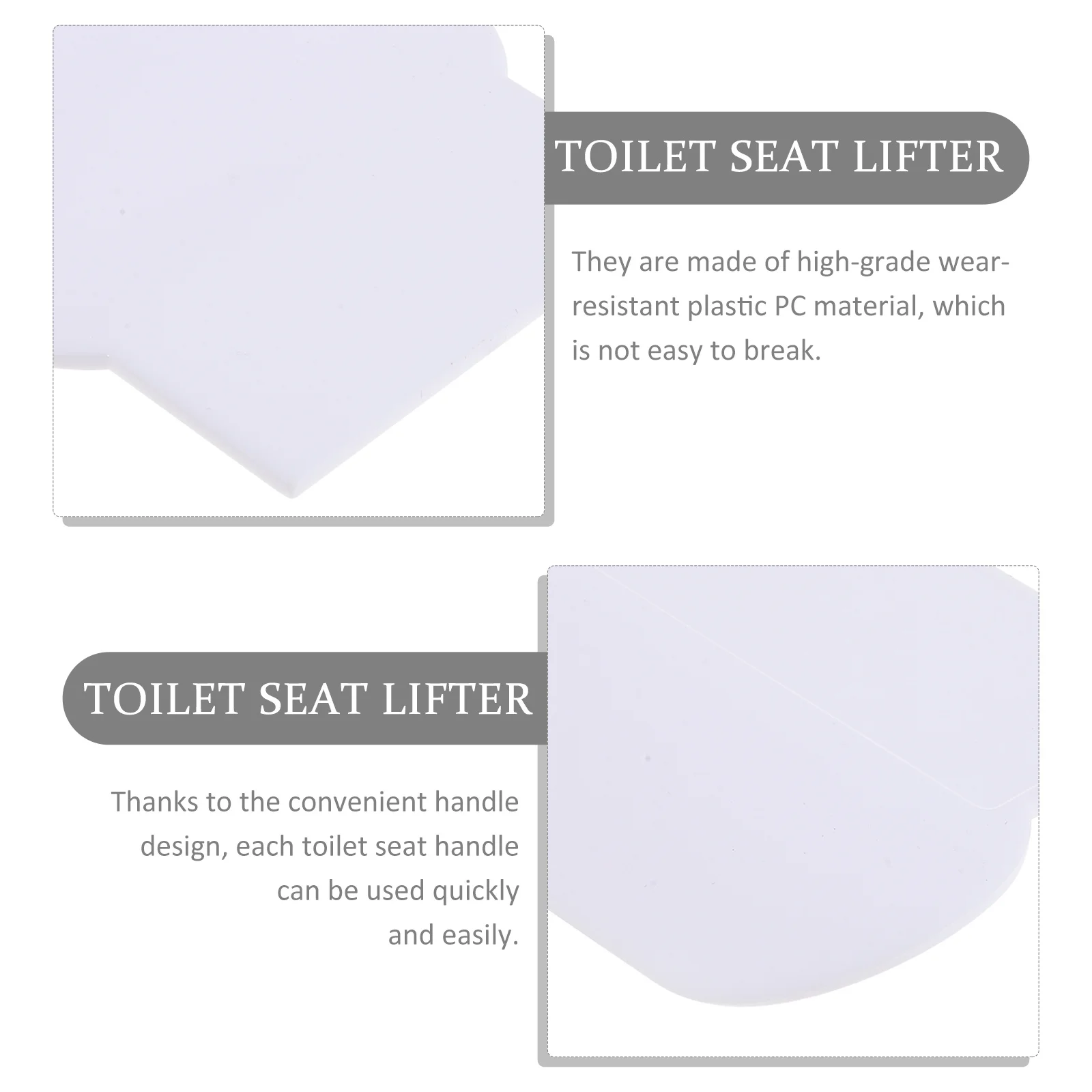 

4Pcs Toilet Cover Lifter Smooth Surface Good Feel Easy Carry Prevents Touching Quick Use Compatible Most Toilets