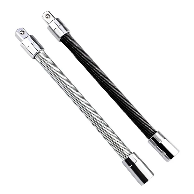 

2Pcs 1/2'12.5Mm Sleeve Extension Rod Elastic Connecting Rod Universal Connecting Rod Flexible Shaft Booster Rod Durable