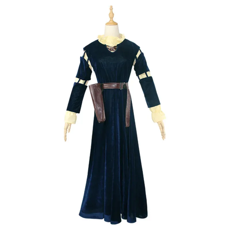 Movie Brave legend Cosplay Merida Princess Dress Wig Top Full Set Outfit Adult Women's Halloween Carnival Party Costume