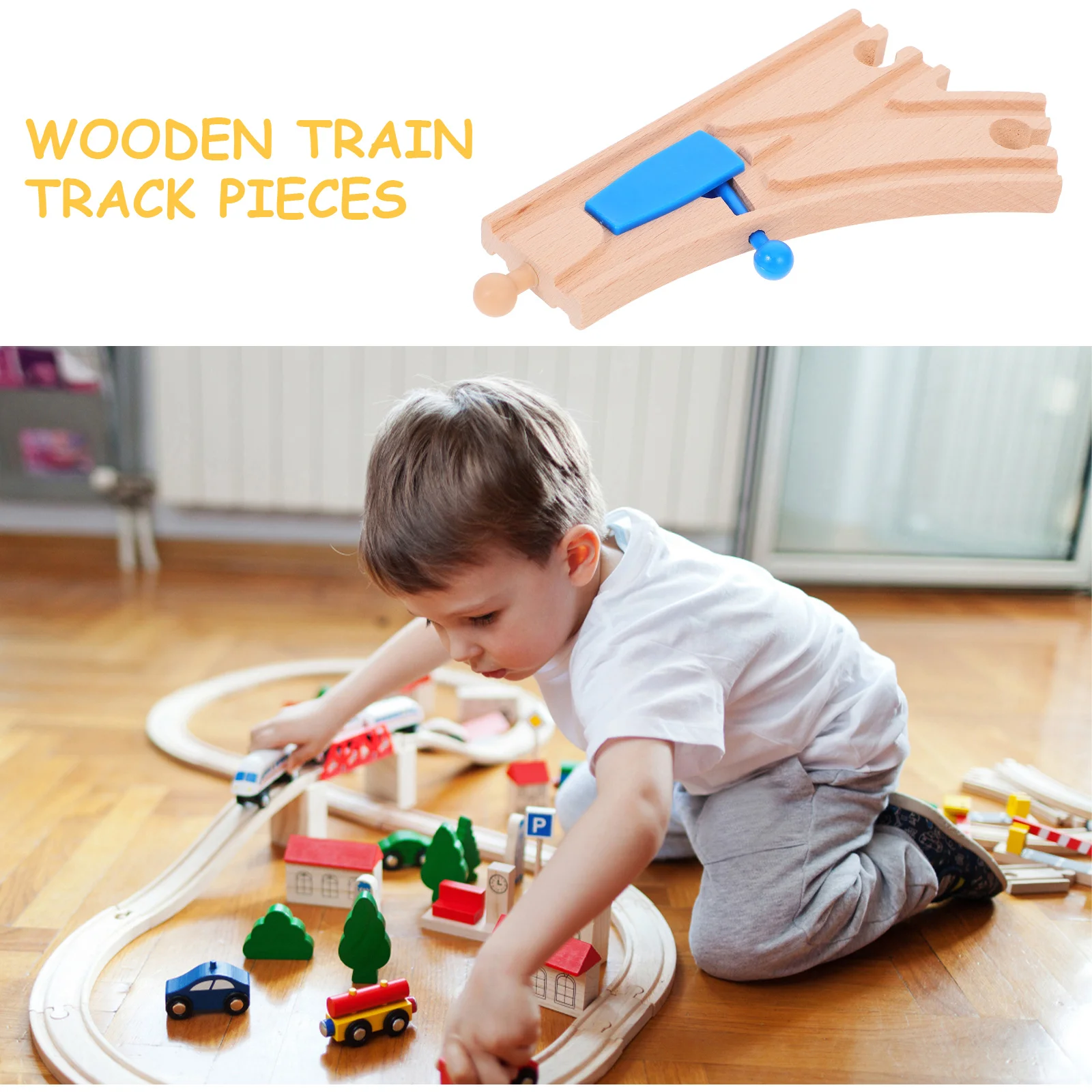 Train Bulk Track Kids Plaything Playing Accessory Wooden Toy Scene Toys Rail Child