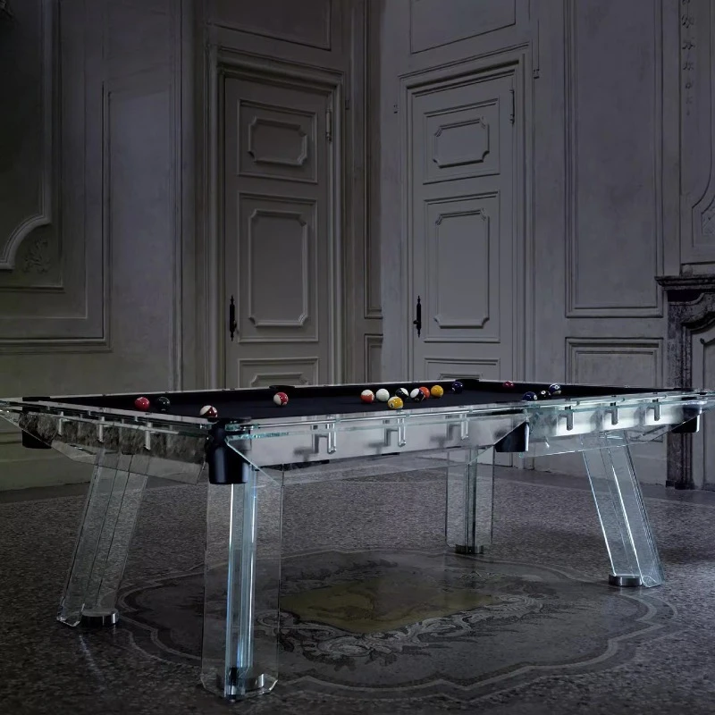 Tempered glass crystal pool table American black eight acrylic