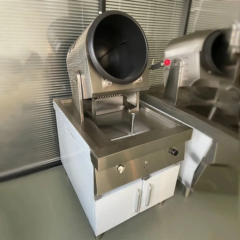 Restaurant Gas Fried Rice Machine  Auto Drum Rotating Gas Electric Fried Rice Robot Wok Machine