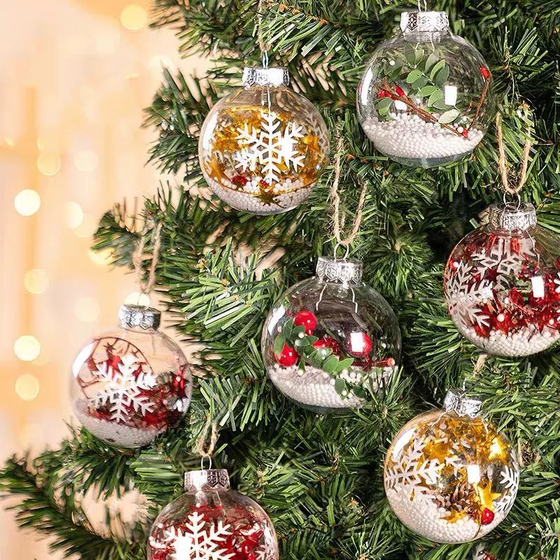 

6/12pcs 6cm Transparent Christmas Balls Xmas Tree Hanging Pendants for Home Christmas Decoration Clear Baubles Navidad New Year