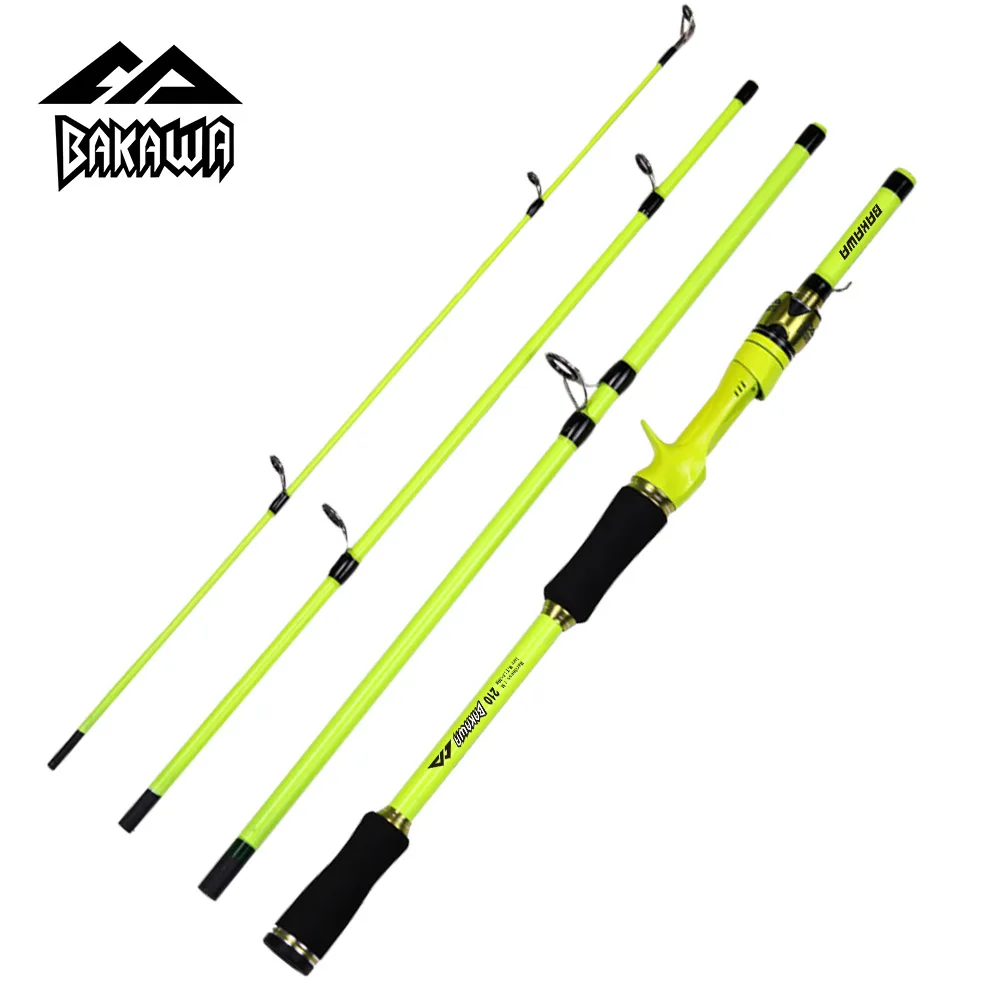 

BAKAWA Casting Spinning Fishing Rod UltraLight Lure Feeder Pole Pesca 4 Section With EVA Handle Baitcasting Fish Rods 2.1M 1.8M