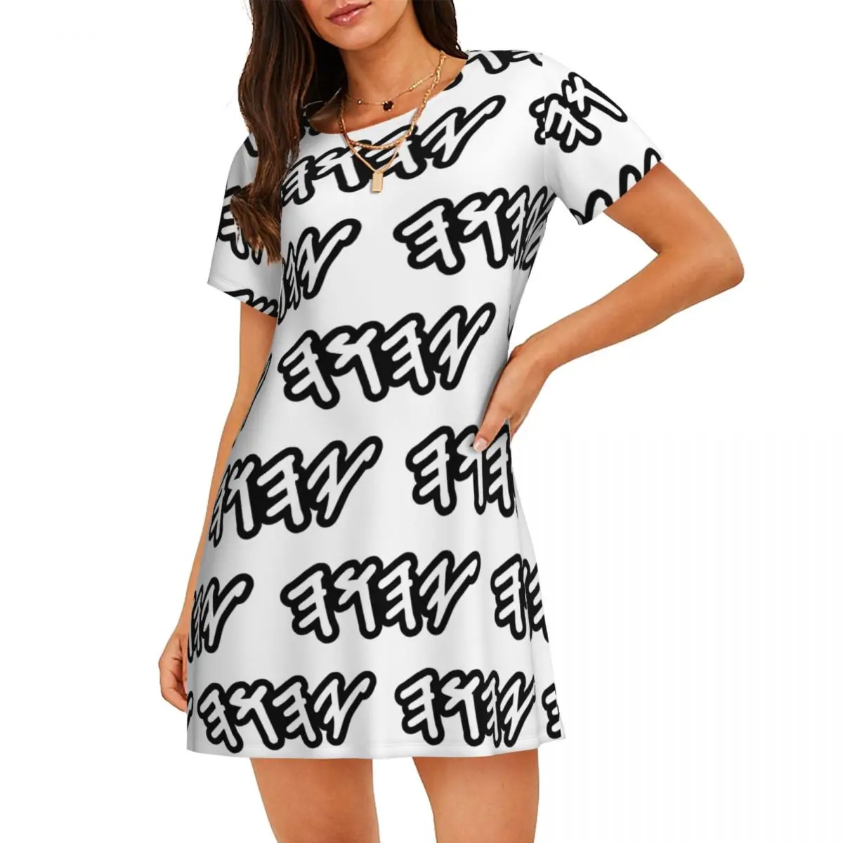 Custom Old Hebrew Name Of God Yahuah Short Sleeves Nightdress For Sleeping Women Short Sleeve Nightgowns Soft Pajama Dress