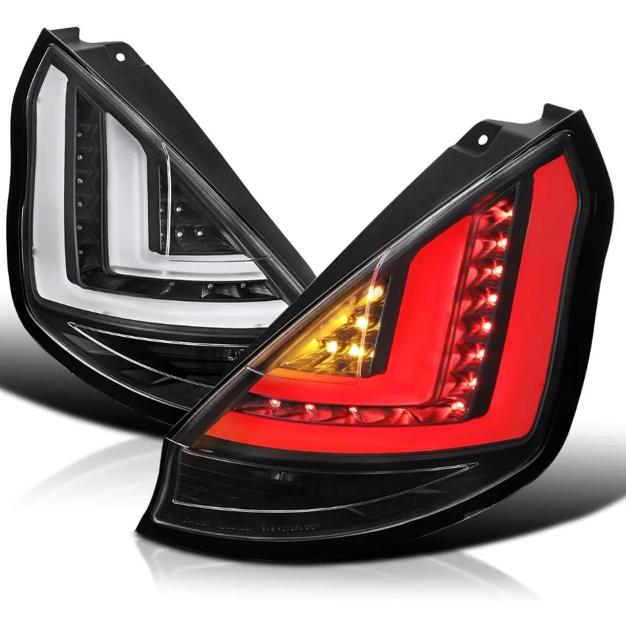 

Black Tail Lights with LED Tube for 20142019 Ford Fiesta Hatchback Left and Right Assembly Enhanced Visibility and Modern Aesth