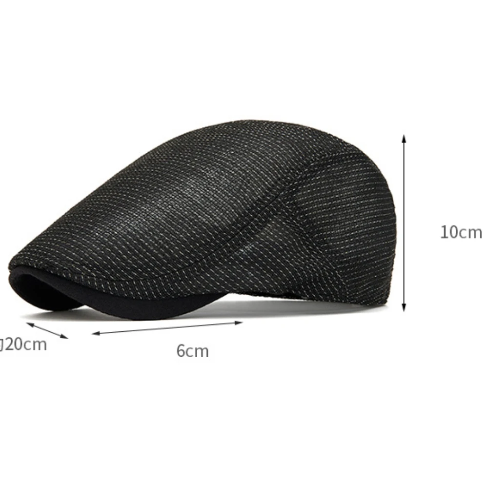 HT5140 Baskenmütze für Männer und Frauen, Sonnenhut, Retro-Künstler-Malermütze, Unisex Ivy Flachmütze, 2026 Neue Frühling-Sommer Mesh-Baskenmütze – Detail 2