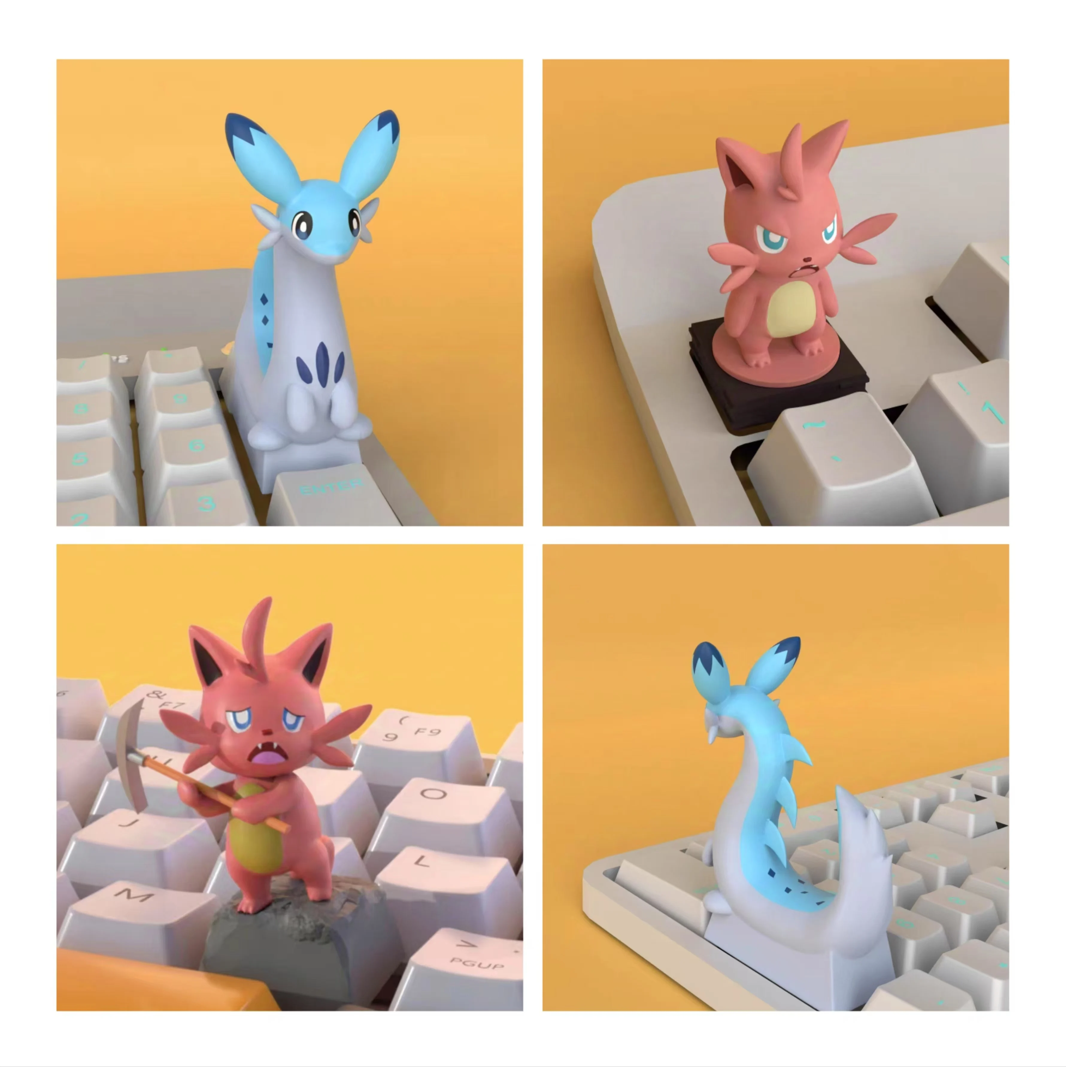 

Pokemon Anime Character Keycap STEAM Key KeyMechanical Keyboard Resin Stereoscopic Keycap Chillet Rotary Cattiva