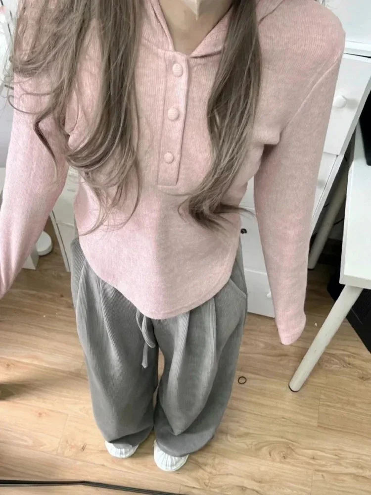 

Fashion Tops 2023 Women Clothing Slim Fit Knitted Pullovers Tops Ropa Mujer Hooded Long Sleeve Casual Korean Sweater Pull Femme