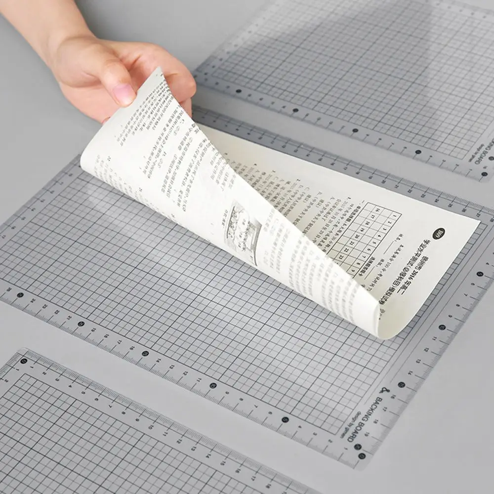Plank School Students Measuring Supplies Transparent Stationery Drawing Clipboard Cutting Mats Ruler Board Writing Pad