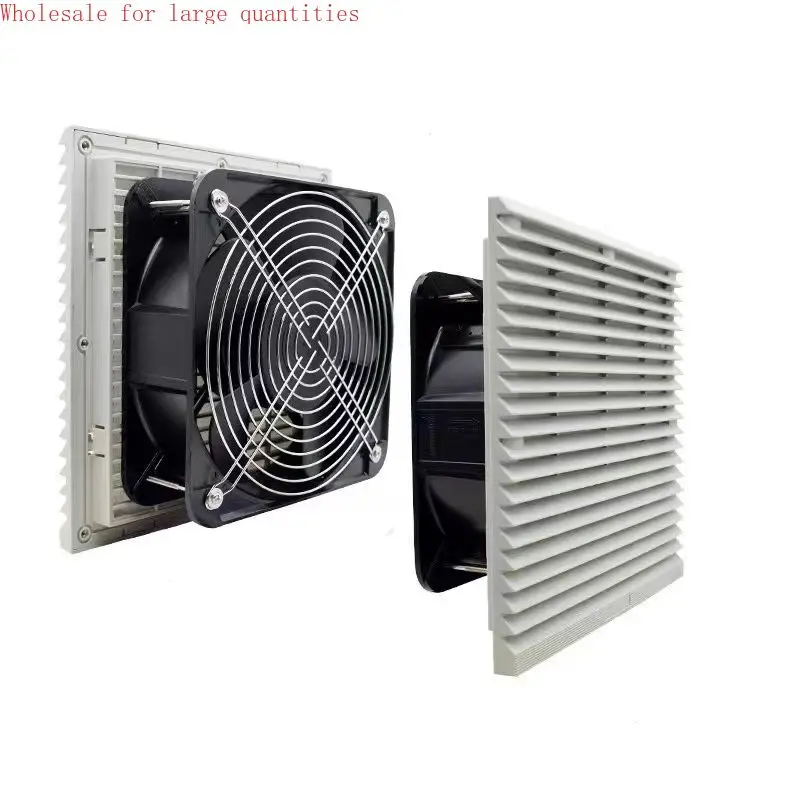 For Generic 220V Electrical Cabinet Distribution Box Axial Fan Louver Filter Exhaust Fan Dustproof Net