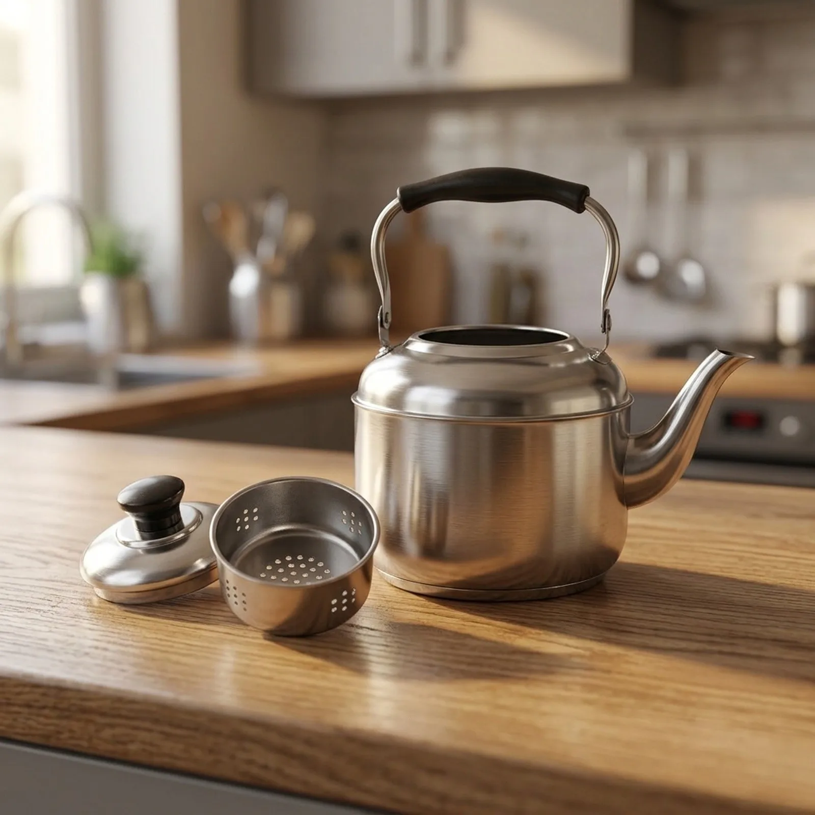 For Induction-Suitable Stainless Steel Whistling For Kettle with Boil Notification and User-Friendly Spout Geometry