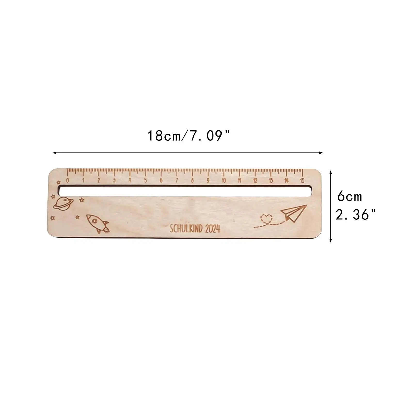 Cartoon Ruler Measuring Tool Office Supplies Drawing Gift Stationery Ruler Wood Ruler Wooden Ruler for Kids Girls Boys Children