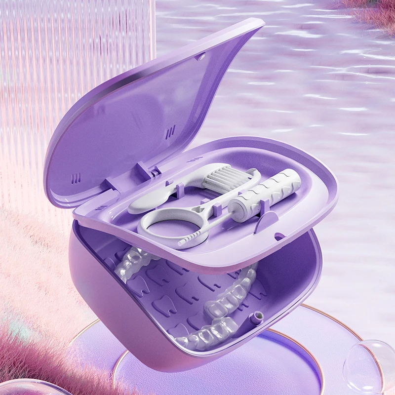 

Orthodontic Retainer Invisible Braces Box Braces Storage Box Soaking Invisible Teeth Denture Cleaning Portable