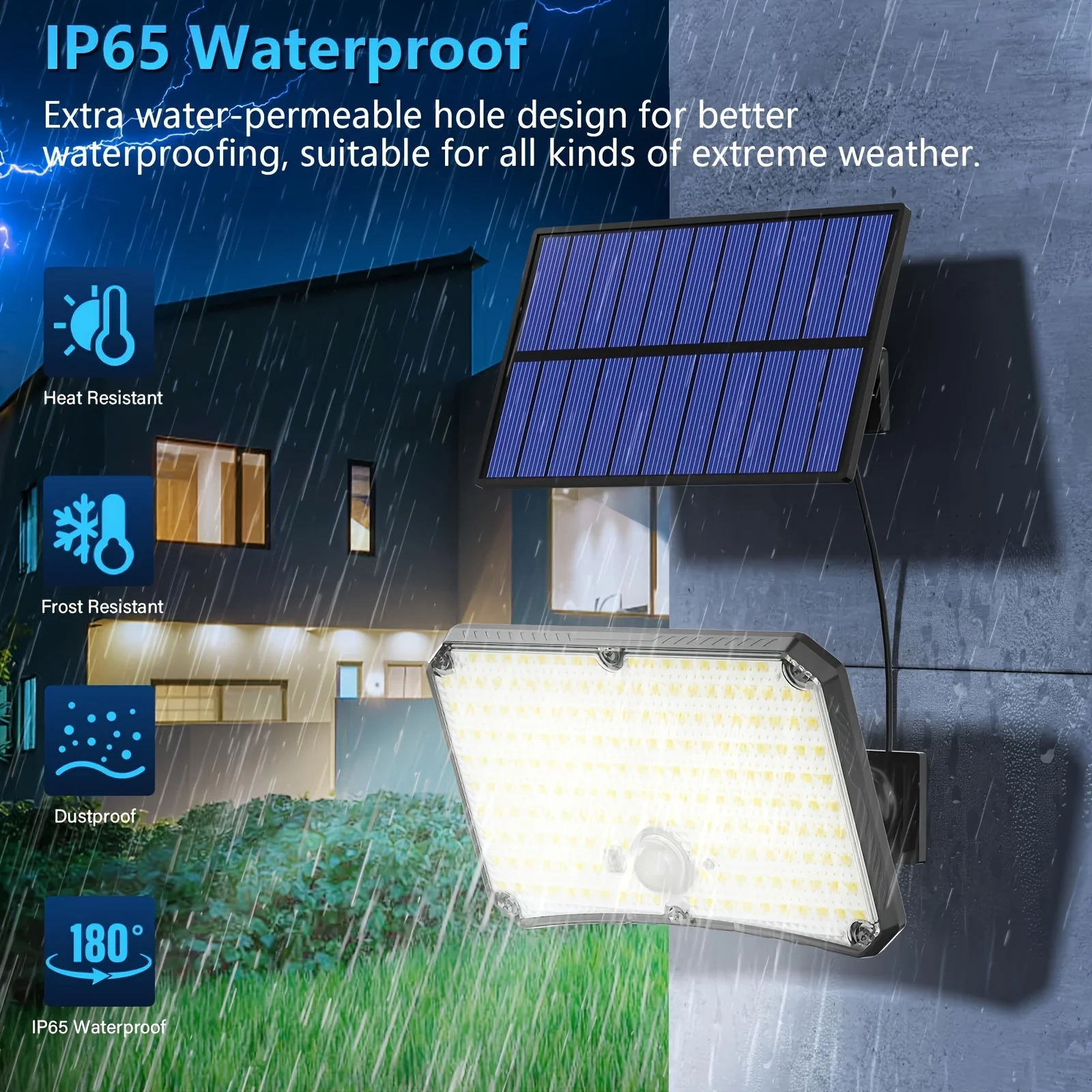 

Солнечный прожектор на 200 светодиодов с белым светом, удлинительный кабель 5 м, водонепроницаемый IP65, с датчиком движения и пультом ДУ