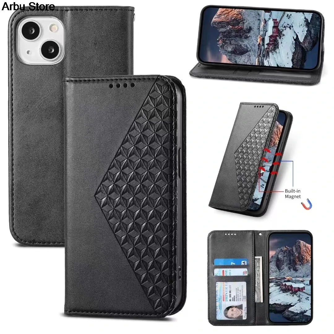 Magnetic Leather Wallet Card Phone Case for Samsung Galaxy A25 A15 A54 A34 A24 A14 A73 A53 A33 A13 A52S A51 Lanyand Flip Cover