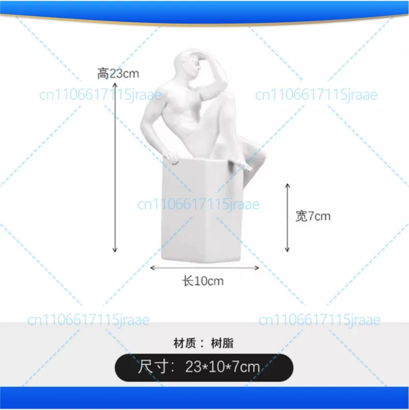 Creative Ceramic Modern Room Decoration Thinker Statue Body Art Nude Men Sculpture Figurine Art Collectible Decor Birthday Gift