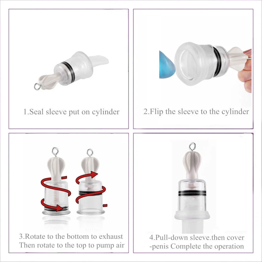 Male Penis Enhancement Enlarger Tension Device Vacuum Pump Cups Cock Stretcher Penis Sleeve Extender Physical Sex Exercise Pump