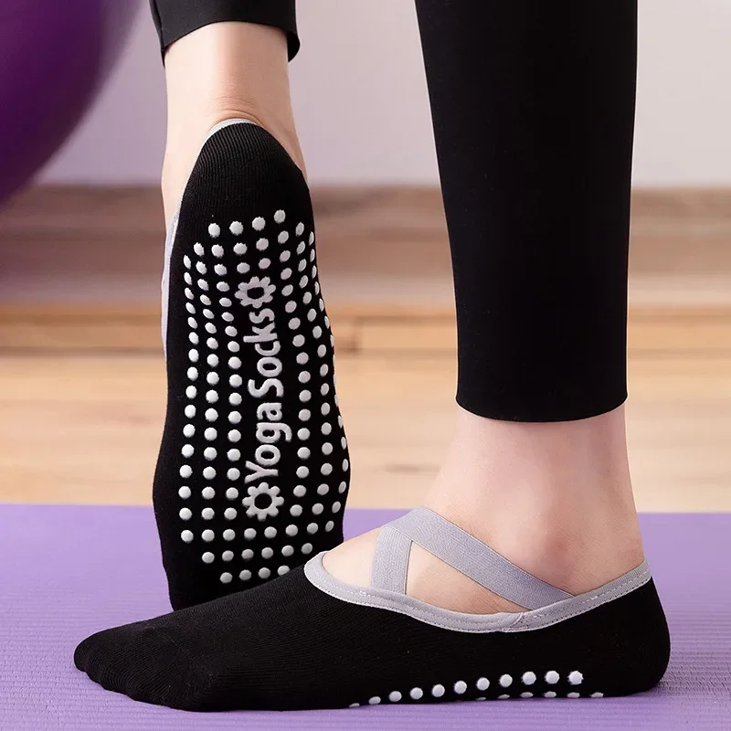 Calcetines de Yoga profesionales para mujer, medias antideslizantes de silicona para Ballet, Pilates, transpirables con espalda descubierta, 1 par