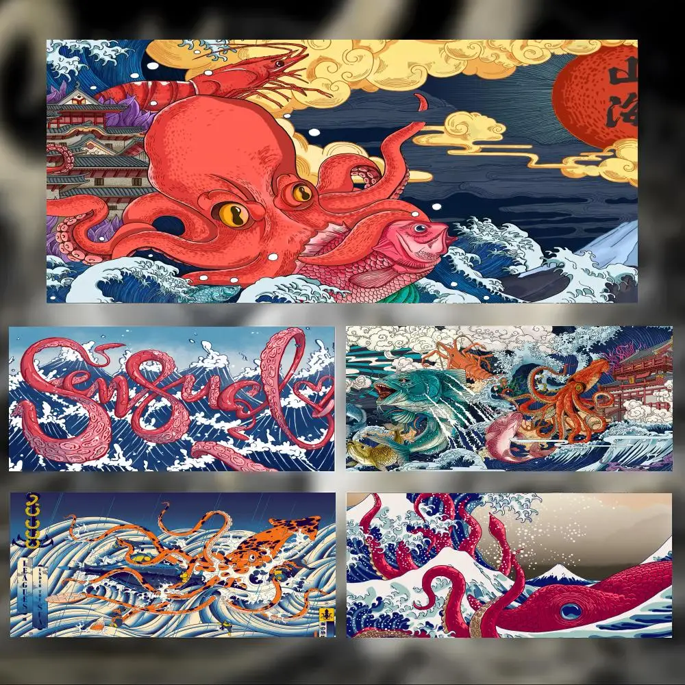 Scary Creative Octopus monster Art Mouse Pad Large Thick Desk Pad Stitched Edges Gaming Mouse Mat for PC