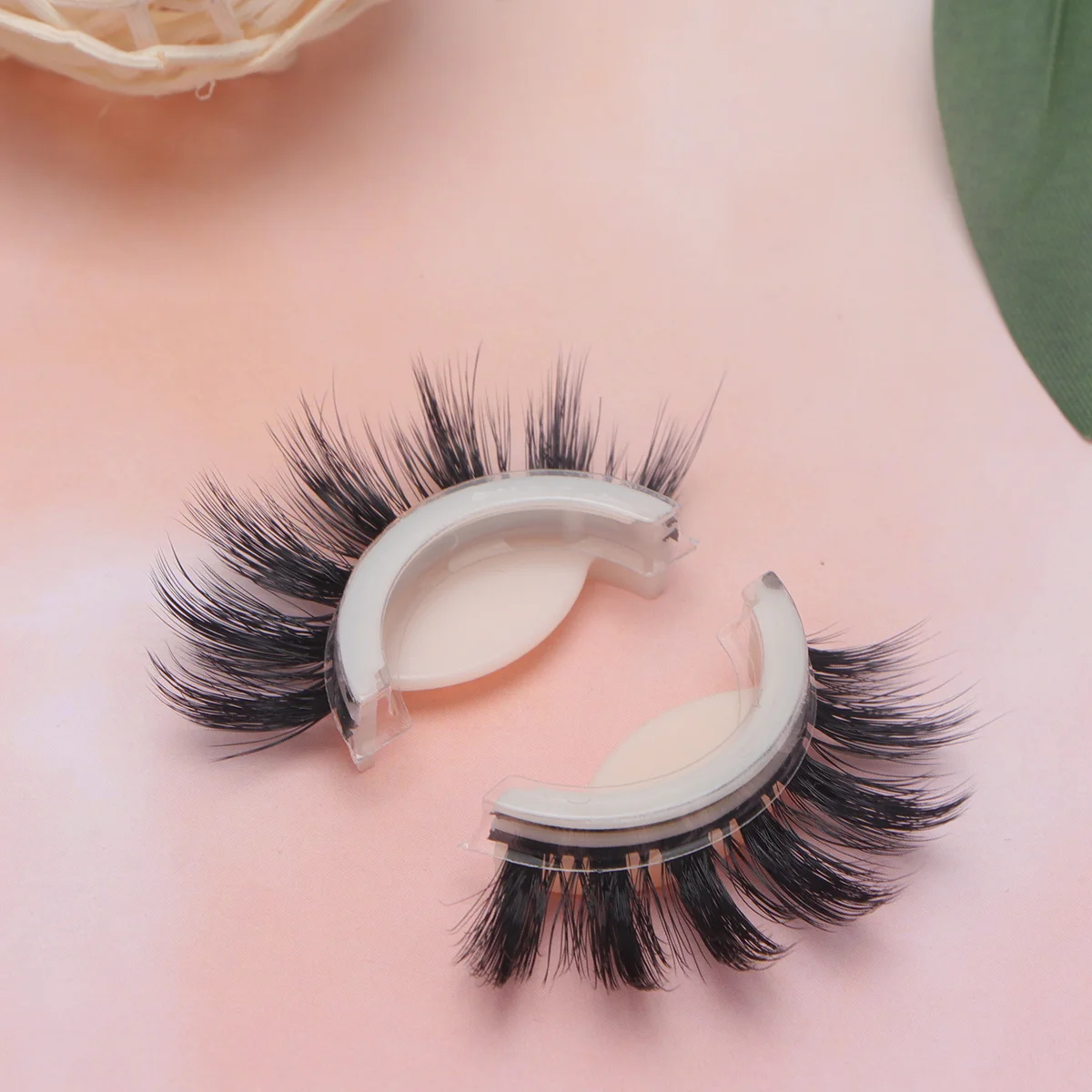 Faux-cils auto-adhésifs épais en Fiber 3D naturelle, longs et portables, pour fête, mariage, maquillage quotidien, 1 pièce
