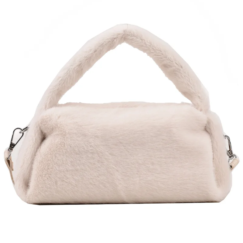 Vintage Designer Faux Fur กระเป๋าถือและกระเป๋าเงินสำหรับผู้หญิงไหล่ Crossbody กระเป๋า2022ใหม่ฤดูหนาวกระเป๋าสะพายข้างของผู้หญิง