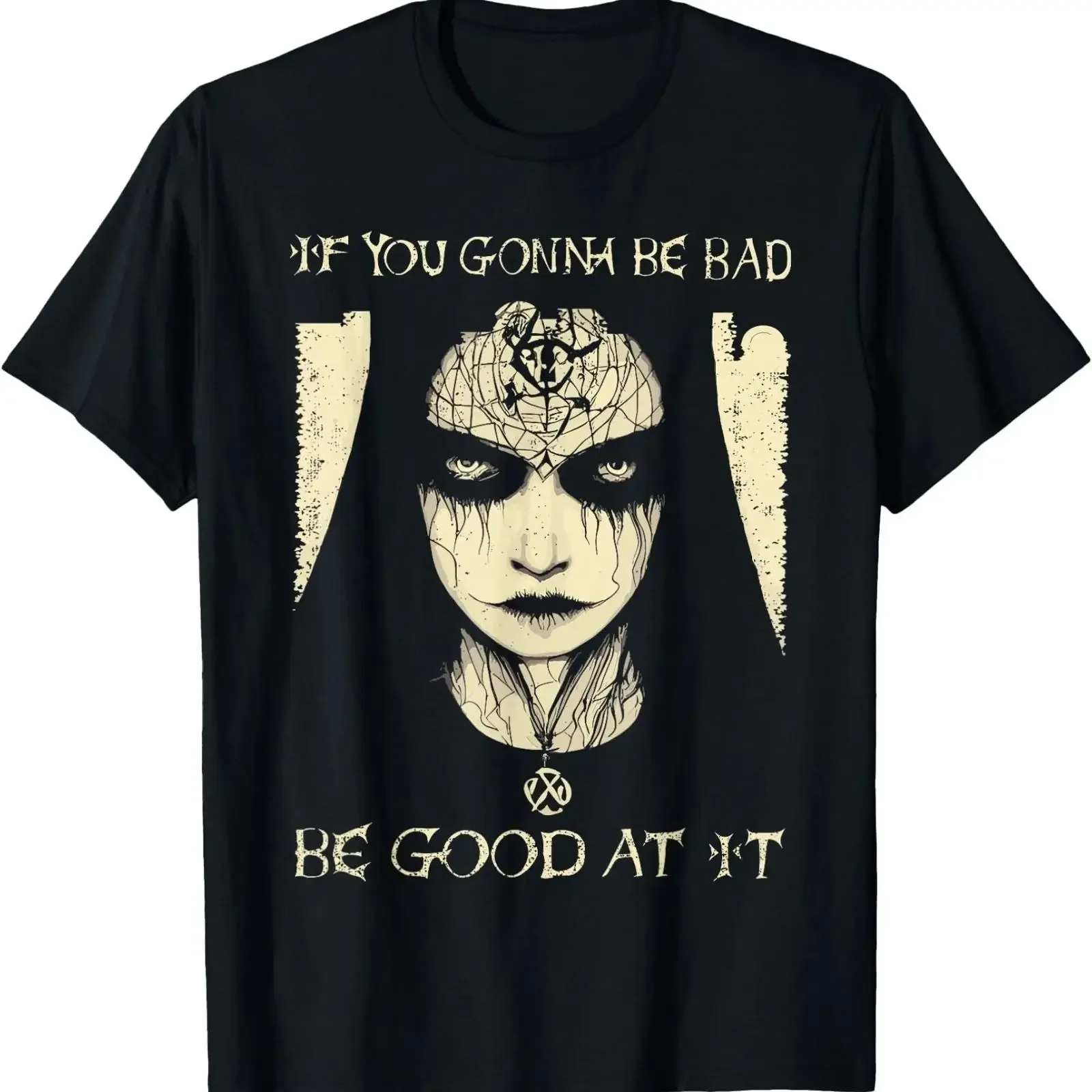 Halloween Occult Dark Art Gothic Horror T-Shirt im Vintage-Stil, gewaschen, Unisex, weich, dehnbar, bequem, leicht stilvoll, mit Grafik