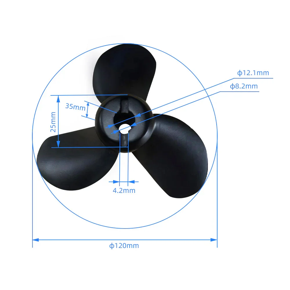 Eliche per barche a motore in nylon Flipsky Elica fuoribordo per motore elettrico da 3,8 pollici per barca / kayak / sottomarino / Efoil / yacht