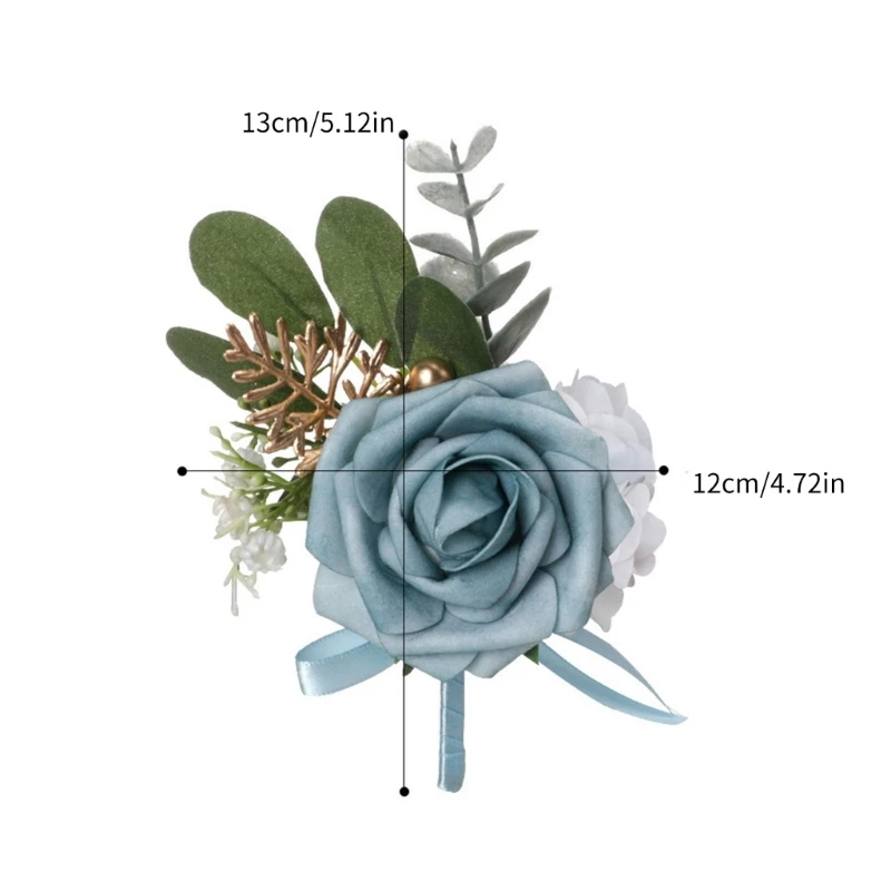 Bridal Wrist Flower Corsage Realistic Flower Boutonniere for Groomsmen Bridesmaids Wedding Corsage Party Wrist Corsage