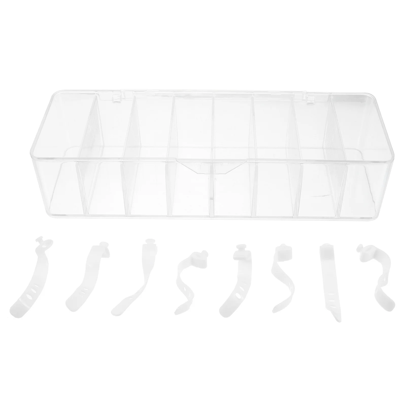 10pcs Cable Management Box 6 Compartment Plastic Cord Organizer Case For Desk Wall Corner Transparent Wire Storage Holder