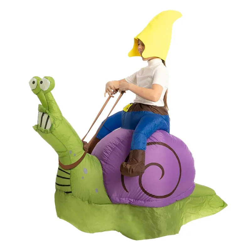 Riding Snail Inflatable Costumes Amusement Park Blow Up Clothes Halloween Party Cosplay Costume Funny Performance Props - view 6
