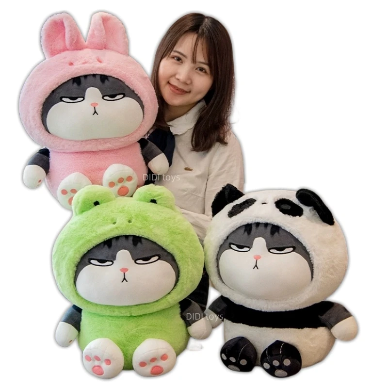 Cosplay Pig Frog Panda Tabby Cat Plush Toy Squishy Hooded Rabbit My Emperor Kitten Plushie Peluche Dress Animal Kids Gift