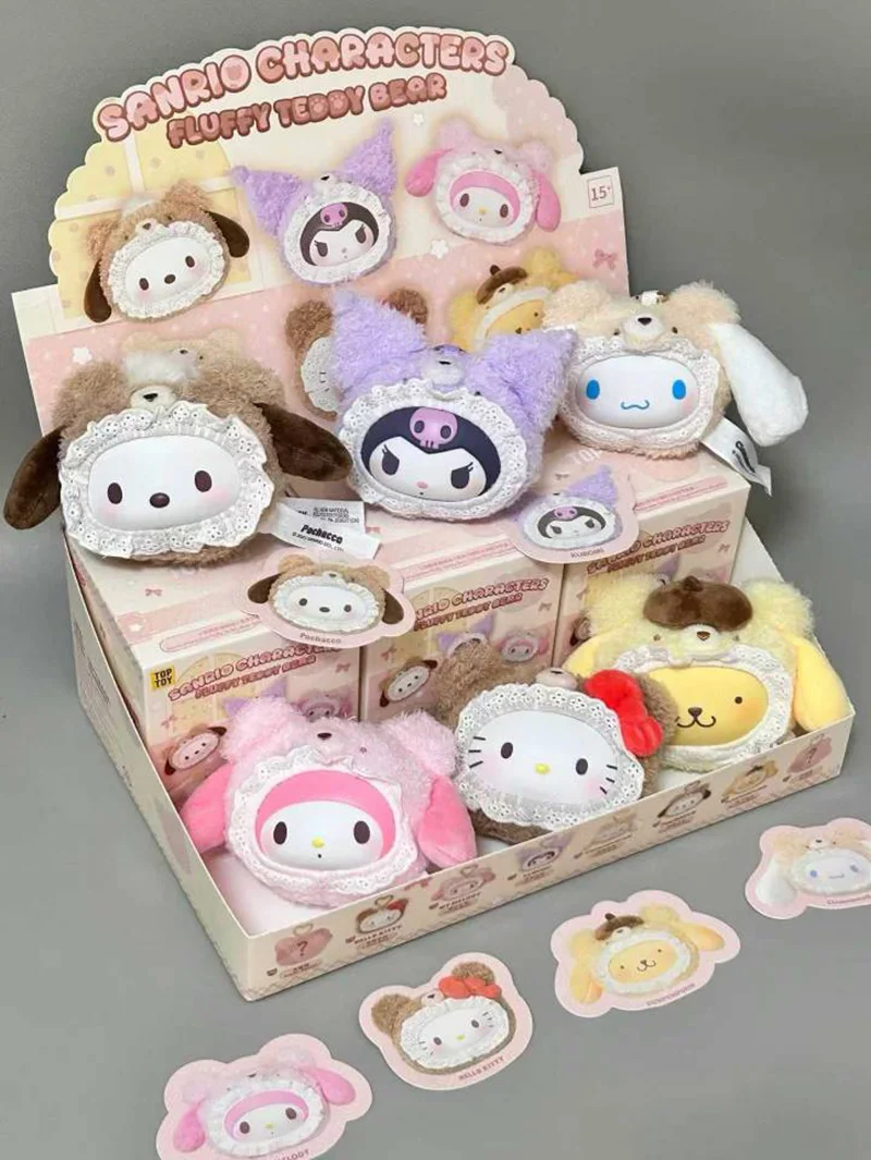 ﻿ Neuer echter flauschiger kleiner Bär Blind Box Anhänger Big Eared Dog Kuromi My Melody Bag Anhänger Mystery Überraschungsgeschenk