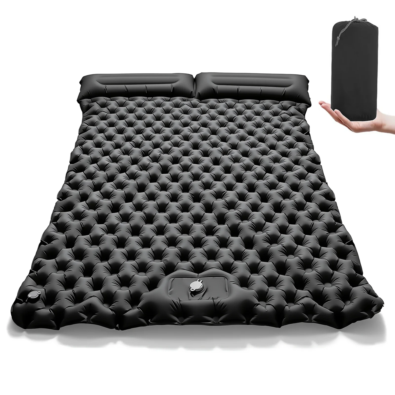 2-Person Inflatable Camping Mattress with Built-in Pillow Sleeping Pad for Tent Beach Camping Hiking Backpacking Outdoor Travel