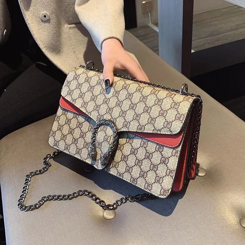 

2025 new trendy fashion Bacchus bag retro printing mini shoulder diagonal span chain women's bag