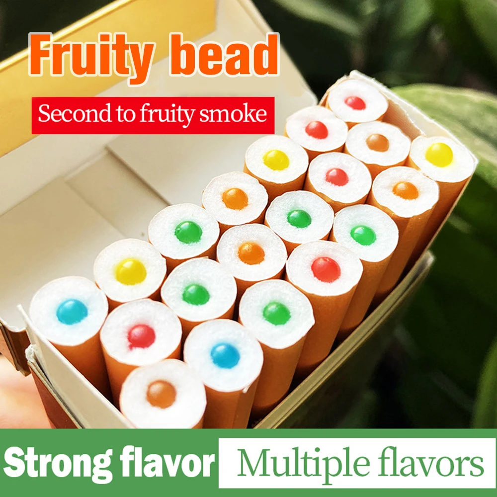 100pcs Cigarette Pops Bead Mixed Fruit Flavor Mint Flavor Ice Cigar Pop-up Bead Cigarette Mouth Filter Smoking Tool Mens Gift