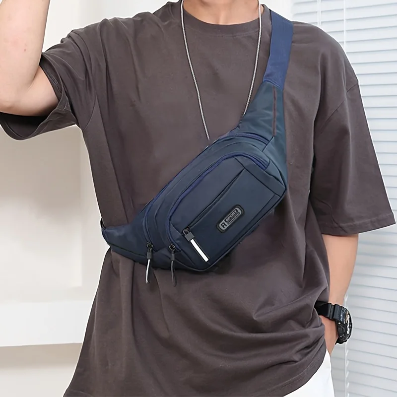 Men Waterproof Waist Bag Multi Pockets Fanny Pack Casual Outdoor Travel Running Sport Belt Crossbody Shoulder Bag view 5