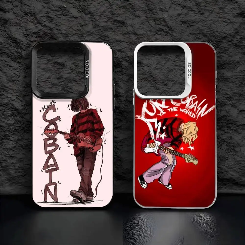 

Singer K-Kurt C-Cobain Phone Case For iPhone17, 16,15,14,13,12 Pro Max Black Candy Matte Shockproof Cover
