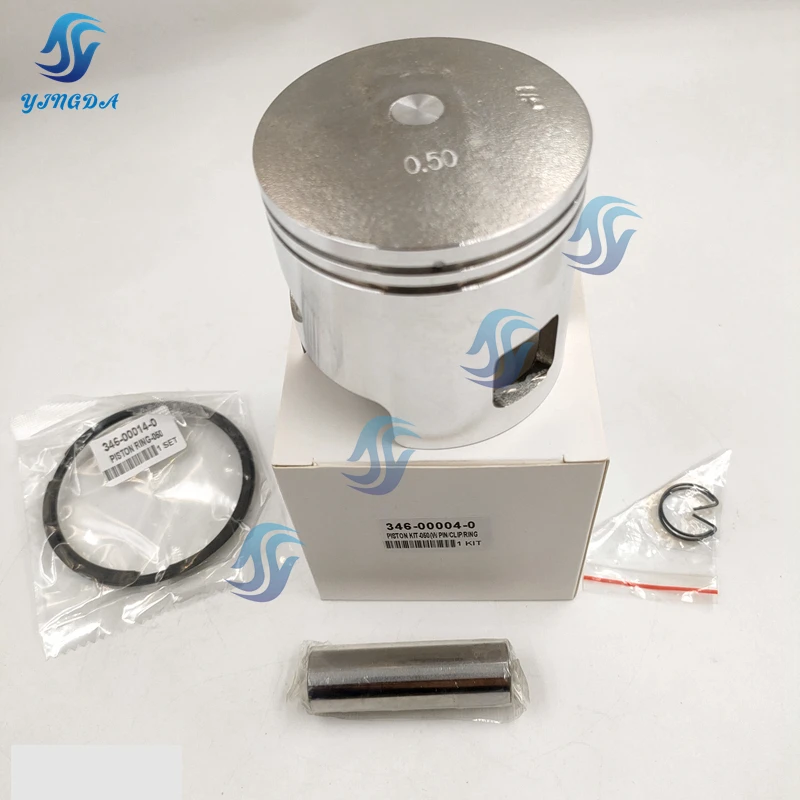 

346-00004-0 Piston Set for Tohatsu Nissan Mercury 25HP 30HP 346-00004 Outer Diameter：68.50MM 346-00004-0 346-00004 2T Boat Motor