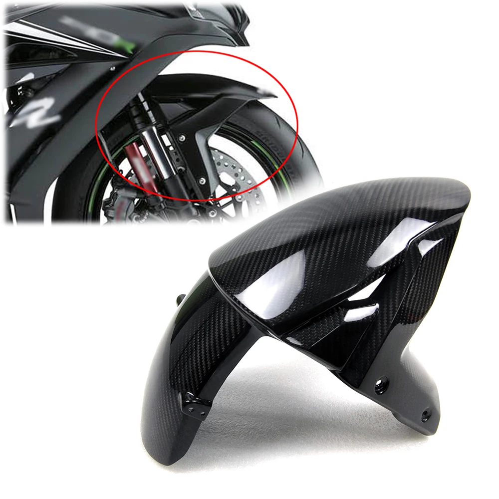 

For Kawasaki ZX-10R ZX10R 2011 - 2018 2019 2020 2021 ZX6R H2 H2R Z800 Z1000 Motorcycle Modified 3K Carbon Fiber Front Fender