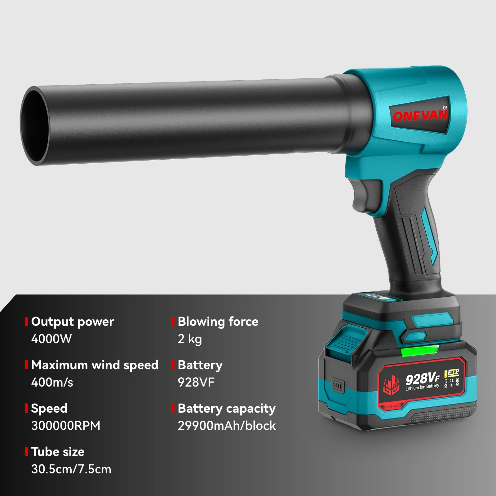 4000W Brushless 300000RPM Electric Turbo Blowers Jet Fan 400M/S Handheld Leaf Blower Dust Blowing Tool for Makita 18V Battery