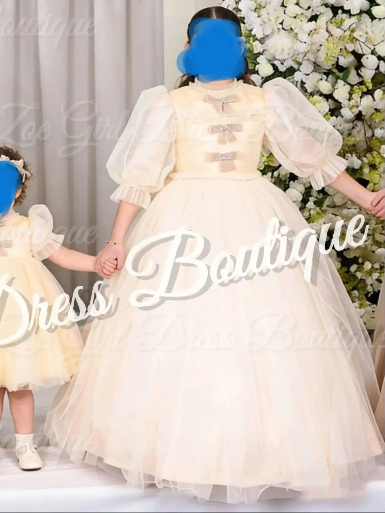 Vestidos da menina de flor para o casamento com arcos tule comprimento longo bebê menina aniversário banquete primeira comunhão vestidos personalizados