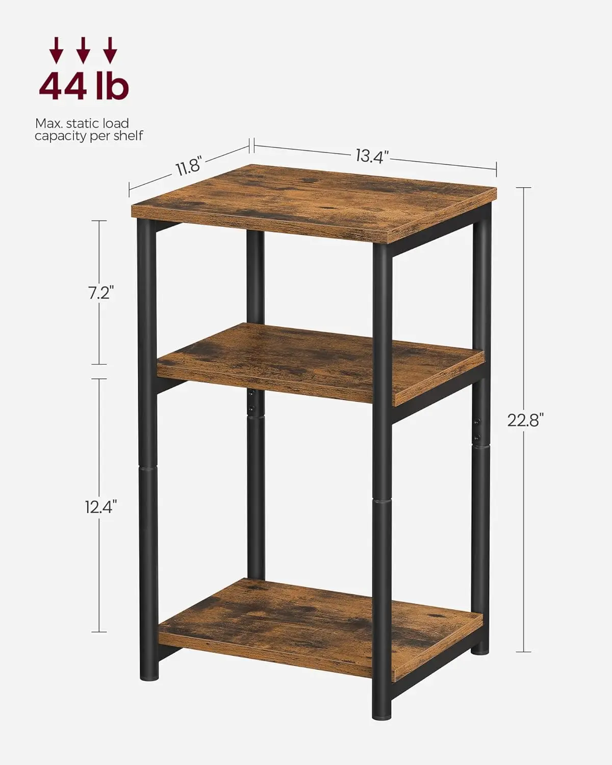 Mesa de cabeceira alta para salas, mesas pequenas, quartos, quartos, escritórios, banheiros