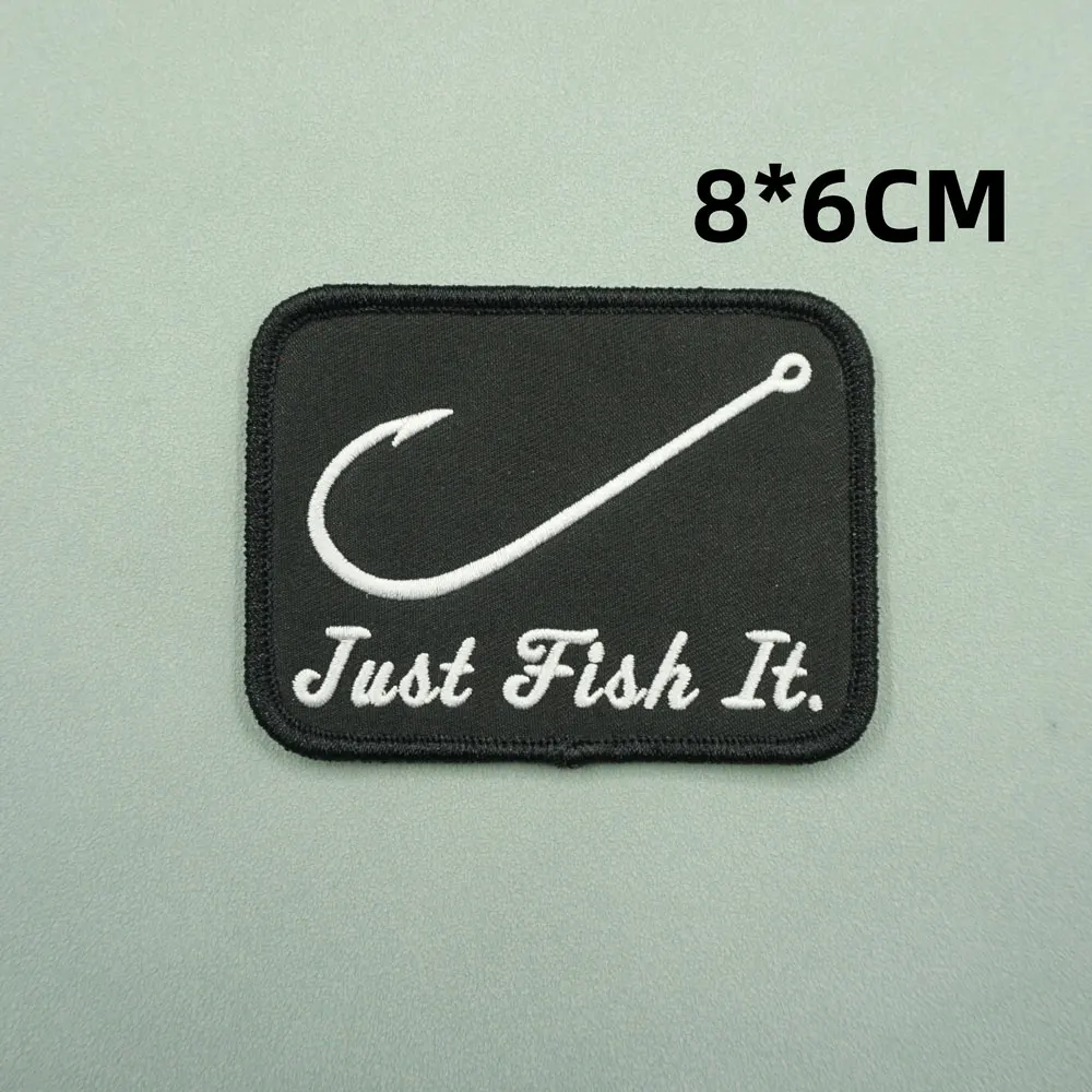 bait badge Embroidered Patches with Hook Backing for Clothes